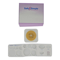Safe N Simple SNS7805214-Ostomy Barrier Trim to Fit, Extended Wear Adhesive Tape Collar 57 mm Flange Red Code System Up (CS/40)