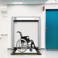 seca XLine Fold Wall-Mounted Fold-Up Wheelchair Scale - 1100 lb Capacity