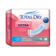 TotalDry Secure Personal Care Products SP1562-TotalDry Moderate Extra Bladder Control Pad, 11 in Length, Liners (CS/180)
