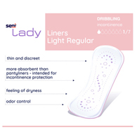 36 Count SENI Lady Light Protection Liners-Regular Length