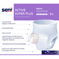 SENI S-2X12-AP1 Active Super Plus Pull-On Underwear - 2XL - 48/Case