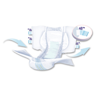 SENI S-LA25-BS1 Super Briefs for Heavy Incontinence - Large - 75/Case