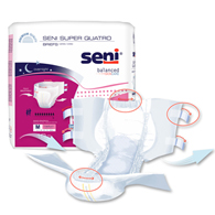 SENI S-ME10-BQ1 Super Quatro Briefs - Medium - 40/Case