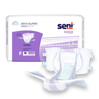 SENI S-ME25-BS1 Super Briefs for Heavy Incontinence - Medium - 25/Pack