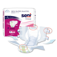 SENI S-SM12-BQ1 Super Quatro Briefs - Small - 48/Case