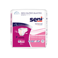 SENI S-XL08-BQ1 Super Quatro Briefs - Extra Large - 16/Box 