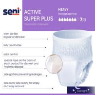 SENI S-XL16-AP1 Active Super Plus Pull-On Underwear - Extra Large - 64/Case