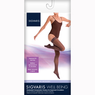 SIGVARIS 120NC99 15-20 mmHg Sheer Fashion Thigh Highs-Size C-Black
