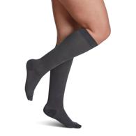 SIGVARIS 143CB27 Microfiber Shades for Women Calf-High Socks - Size B - Graphite Heather
