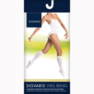 SIGVARIS 146CA30 15-20 mmHg Womens Casual Cotton Socks-Size A-Khaki