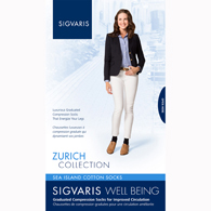 SIGVARIS 151CC10 15-20 mmHg Sea Island Cotton Sock-Calf-Size C-Navy