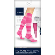 SIGVARIS 183C Mens Microfiber Shades Calf High-Size B-Graphite Stripe