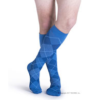 SIGVARIS 183C Microfiber Shades Calf High-Size B-Royal Blue Argyle