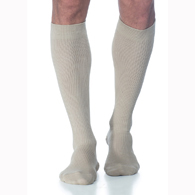 SIGVARIS 186CB00 15-20 mmHg Mens Casual Cotton Socks-Size B-White