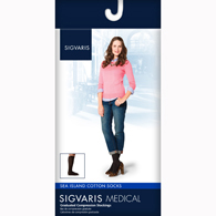 SIGVARIS 222CSLW99 20-30 mmHg Sea Island Cotton Socks-Small-Long-Black