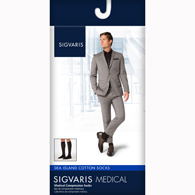 SIGVARIS 222CSSM10 20-30 mmHg Sea Island Cotton Socks-Small-Short-Navy