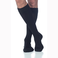 SIGVARIS 232CMSM99-S Men Cotton Sock-Med-Shrt w/ Grip Top-BLK