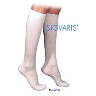 SIGVARIS 233CM Mens Cotton Calf High Socks-30-40 mmHg-Large Long-White
