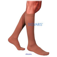 SIGVARIS 233CW Womens Cotton Calf High Socks-Medium Short-Light Beige