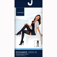 SIGVARIS 233NMSW66 30-40 mmHg Cotton Thigh Highs-Med-Short-Light Beige