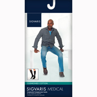 SIGVARIS 362CMSM00 20-30 mmHg Cushioned Cotton Sock-Medium-Short-White