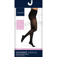 SIGVARIS 752P Womens Midsheer Pantyhose-20-30 mmHg-Small Short-Black