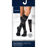 SIGVARIS 832CM Microfiber Shades Calf High-Med Short-Royal Blue Argyle
