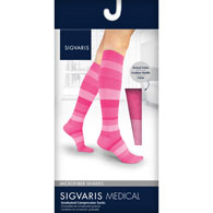 SIGVARIS 832CW Microfiber Shades Calf High-Med Short-Purple Argyle