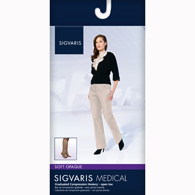 SIGVARIS 841CLSO99 15-20 mmHg Soft Opaque Knee High-Lge-Short-OT-Black