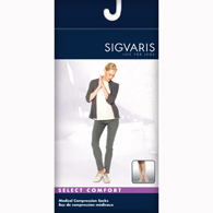 SIGVARIS 863CSLW66-S Select Comfort Knee High-Sm-Lng w/ Grip-Light Beige