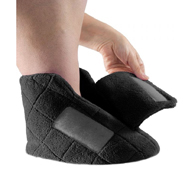 Silverts SV10390 Womens Extra Wide Swollen Feet Slippers-Black-Extra Large