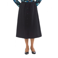 Silverts SV13130 Womens Conventional Elastic Waist Skirt-Black-18