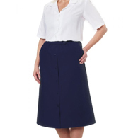 Silverts SV13130 Womens Conventional Elastic Waist Skirt-Navy-10