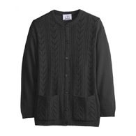 Silverts SV13260 Womens Cardigan With Pockets-Black-Large