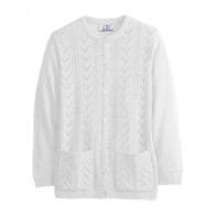 Silverts SV13260 Womens Cardigan With Pockets-White-Small