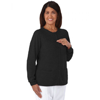 Silverts SV13280 Womens Lightweight Knit Cardigan-Black-Extra Large