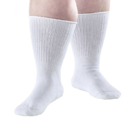 Silverts SV19170 2 Pack-Extra Wide Edema Diabetic Socks for Men & Women-White-XL