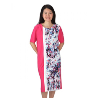 Silverts SV21030 Womens Colour-Block Open-Back Dress-Sky/Mauve-Large