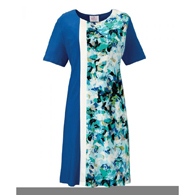 Silverts SV21030 Womens Colour-Block Open-Back Dress-Jade/Blue-Medium