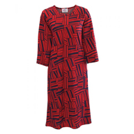 Silverts SV21040 Attractive Adaptive Wheelchair Dress-Red/Navy-Medium