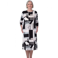 Silverts SV21110 Elegant Open Back Dress for Women-Gray Abstract-Large