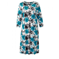 Silverts SV21110 Elegant Open Back Dress for Women-Teal Flower-Large