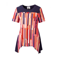 Silverts SV22010 Ladies Slimming Draped Open Back Top-Mango-Large