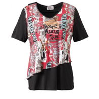 Silverts SV22030 Chiffon Overlay Open-Back Top for Women-Multi Mix-Small