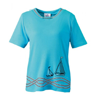 Silverts SV22080 Nautical Open Back Adaptive Top-Coastal Blue-Large