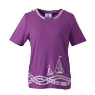 Silverts SV22080 Nautical Open Back Adaptive Top-Purple-Small