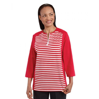 Silverts SV22540 Womens Adaptive Open Back Top with Zippered Neck-Red/White-LGE