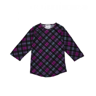 Silverts SV22910 Womens Soft Sweater Knit Adaptive Top-Purple Plaid-Large