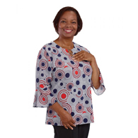 Silverts SV23150 Ring-Keyhole Neck Adaptive Top For Women-Multi Circle-Large