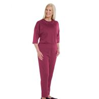 Silverts SV23330 Womens Anti Strip Suit Jumpsuit-Burgundy-2XL
